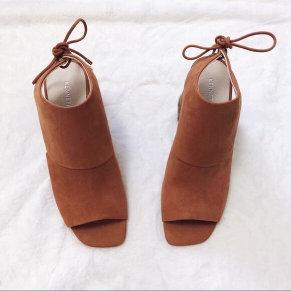 Kenneth Cole Katarina Tan Block Heel Open-Toe Sandals - Picture 2 of 7